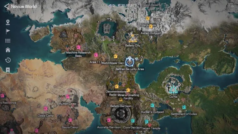 Novus world map in RF Online Next