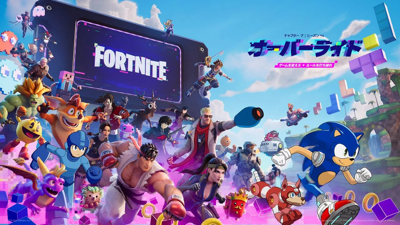 Fortnite Reveals Key Visual for Chapter 7 Season 4 «Override» Featuring Characters from Kingdom Hearts, Street Fighter and More