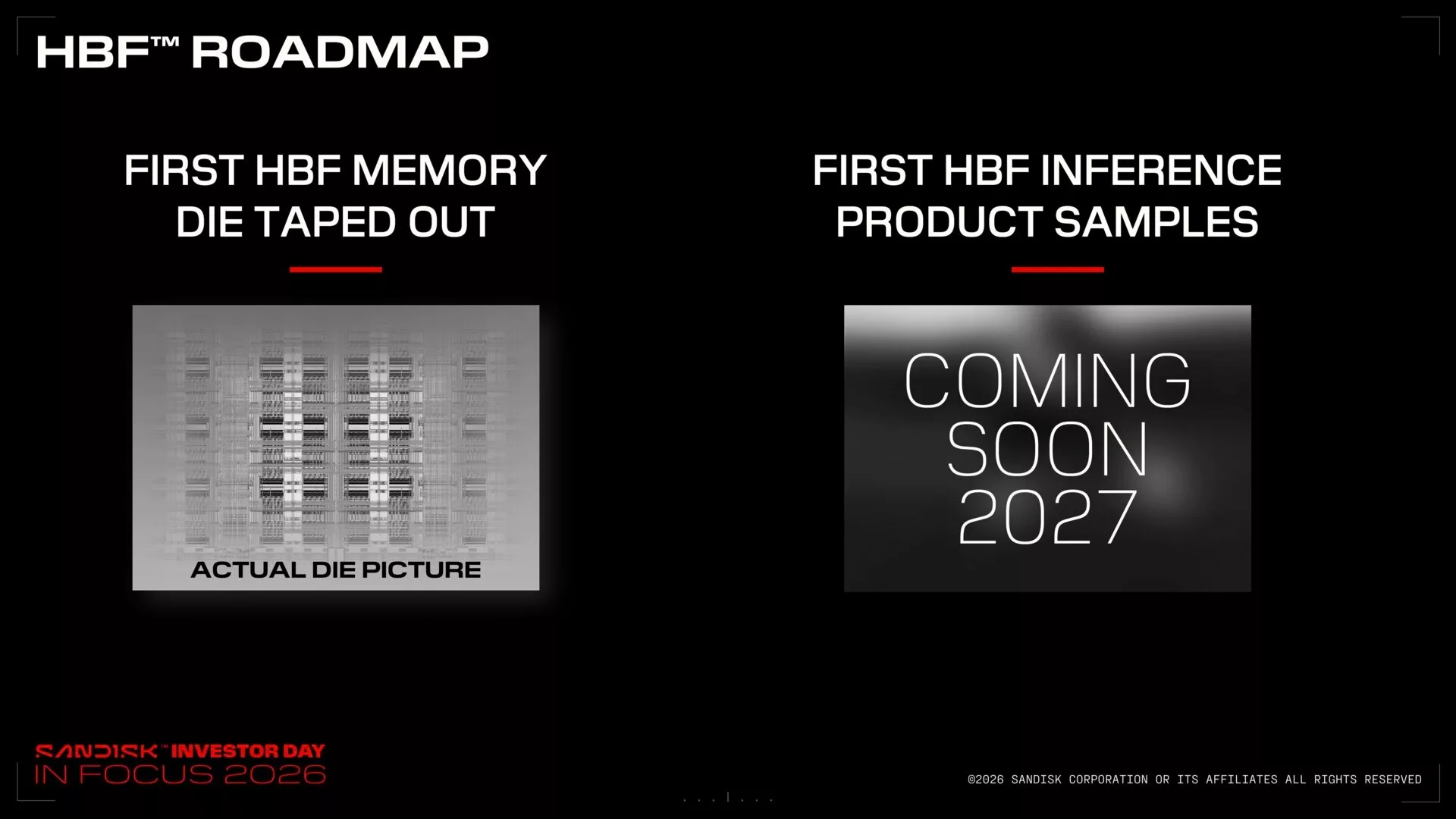 SanDisk HBF tape-out complete; samples expected in 2027