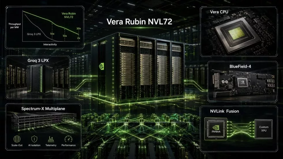 NVIDIA представила архитектуру Vera Rubin и Groq 3 LPX для AI-фабрик