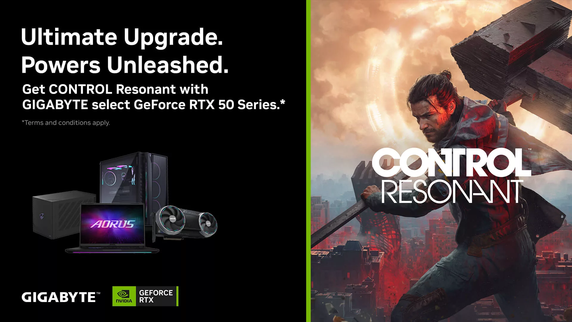 GIGABYTE partners with NVIDIA for GeForce RTX 50 Series and CONTROL Resonant bundle