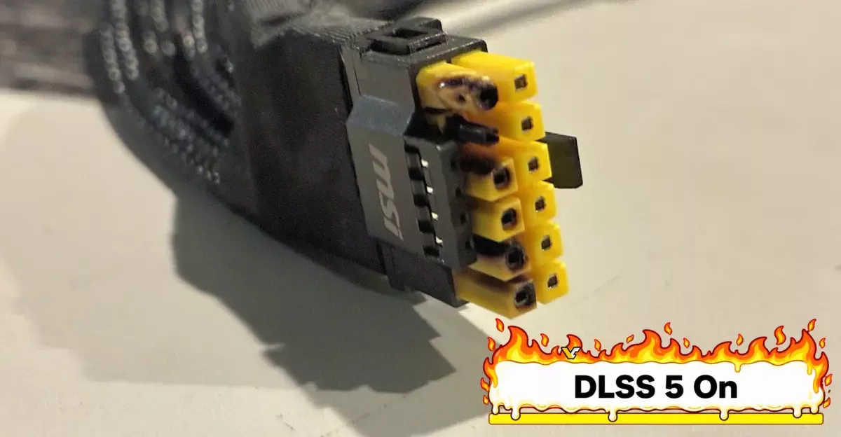 Пользователь сообщил о расплавленном разъёме RTX 5090 после теста DLSS 5
