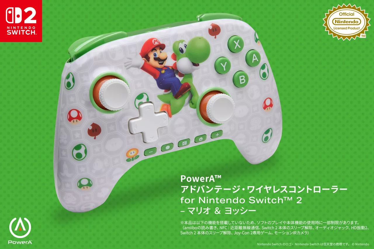 PowerA выпустила контроллер для Switch 2 с дизайном Mario и Yoshi