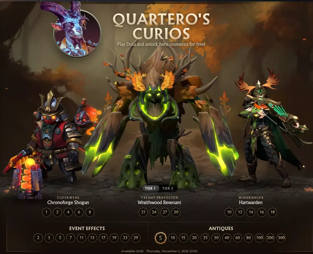 Valve выпустила новые наборы Quartero's Curios для Клокверка, Треанта и Виндрейнджера
