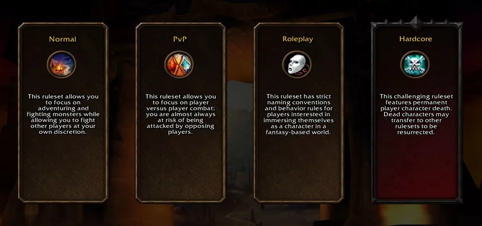 Выбор правил игры в World of Warcraft: Forever