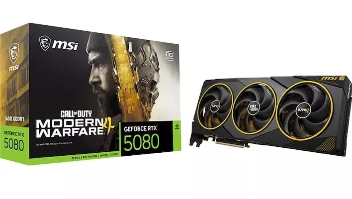 Первый взгляд на MSI GeForce RTX 5080 Modern Warfare 4 Edition OC