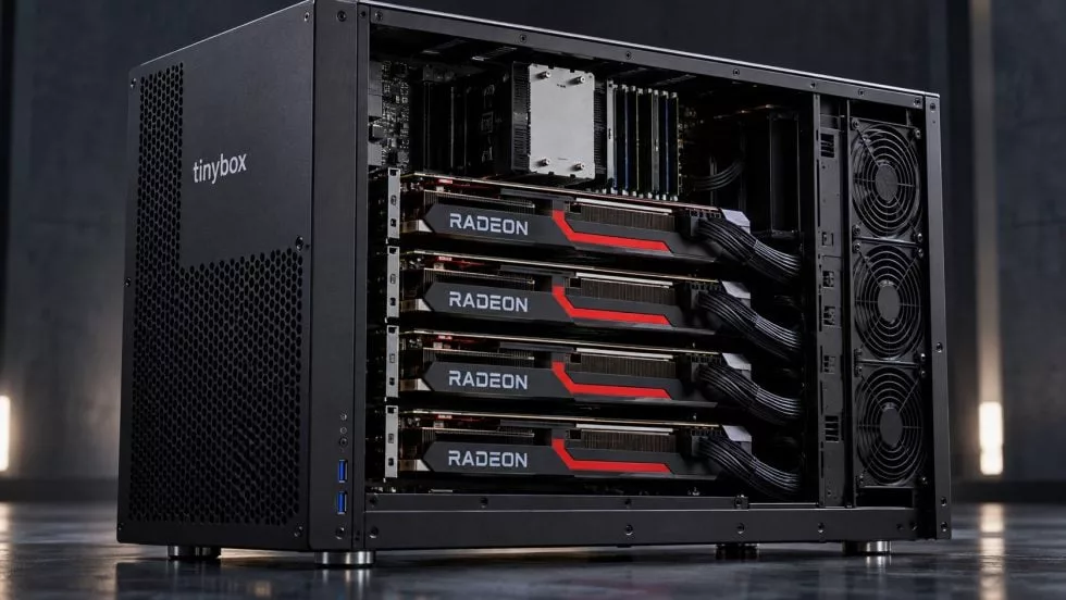 Tinybox с четырьмя Radeon RX 9070 XT: решение для Deep Learning за $11 000