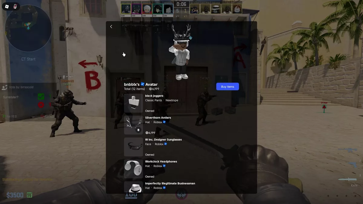 Моддер перенес активы CS2 на движок Roblox